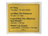 70043913 Decal, Notice Tire Pressure | JLG